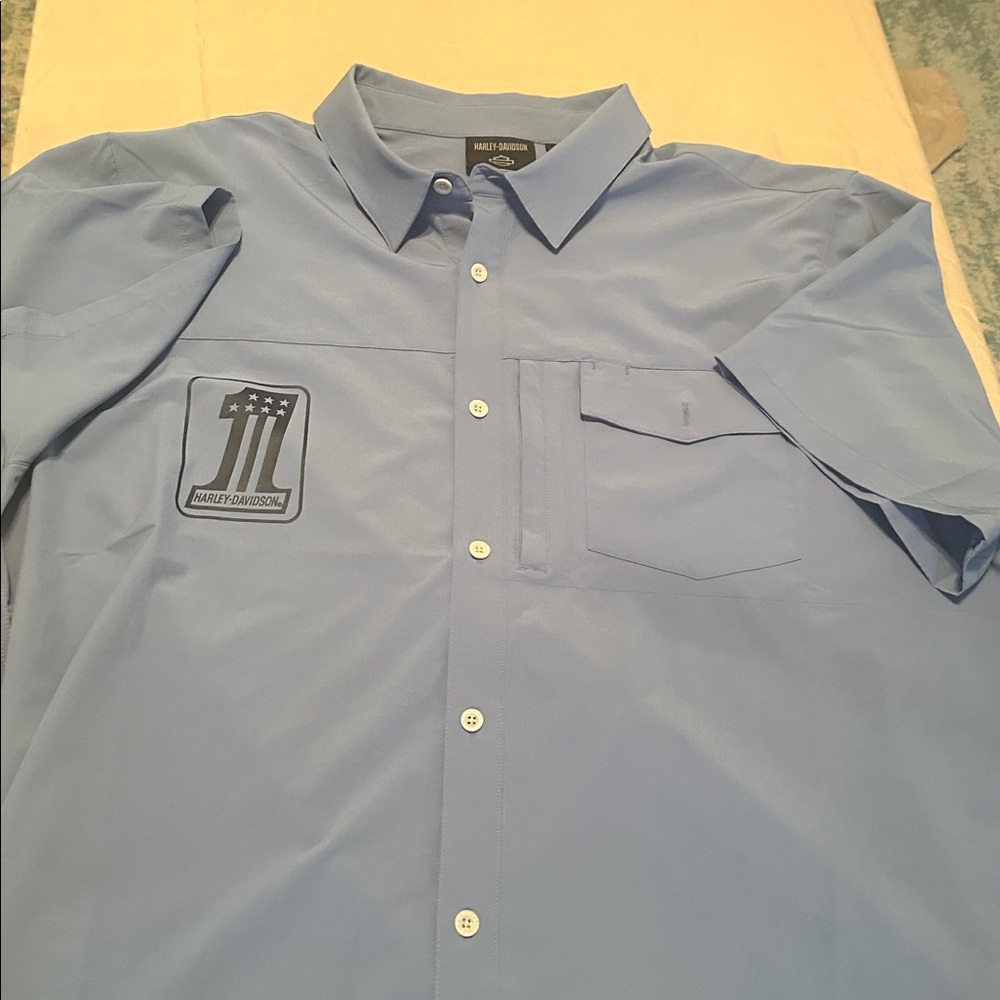 Harley-Davidson Sky Blue Shirt with Logo